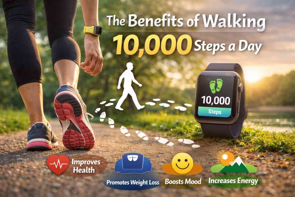walking 10,000 steps a day benefits