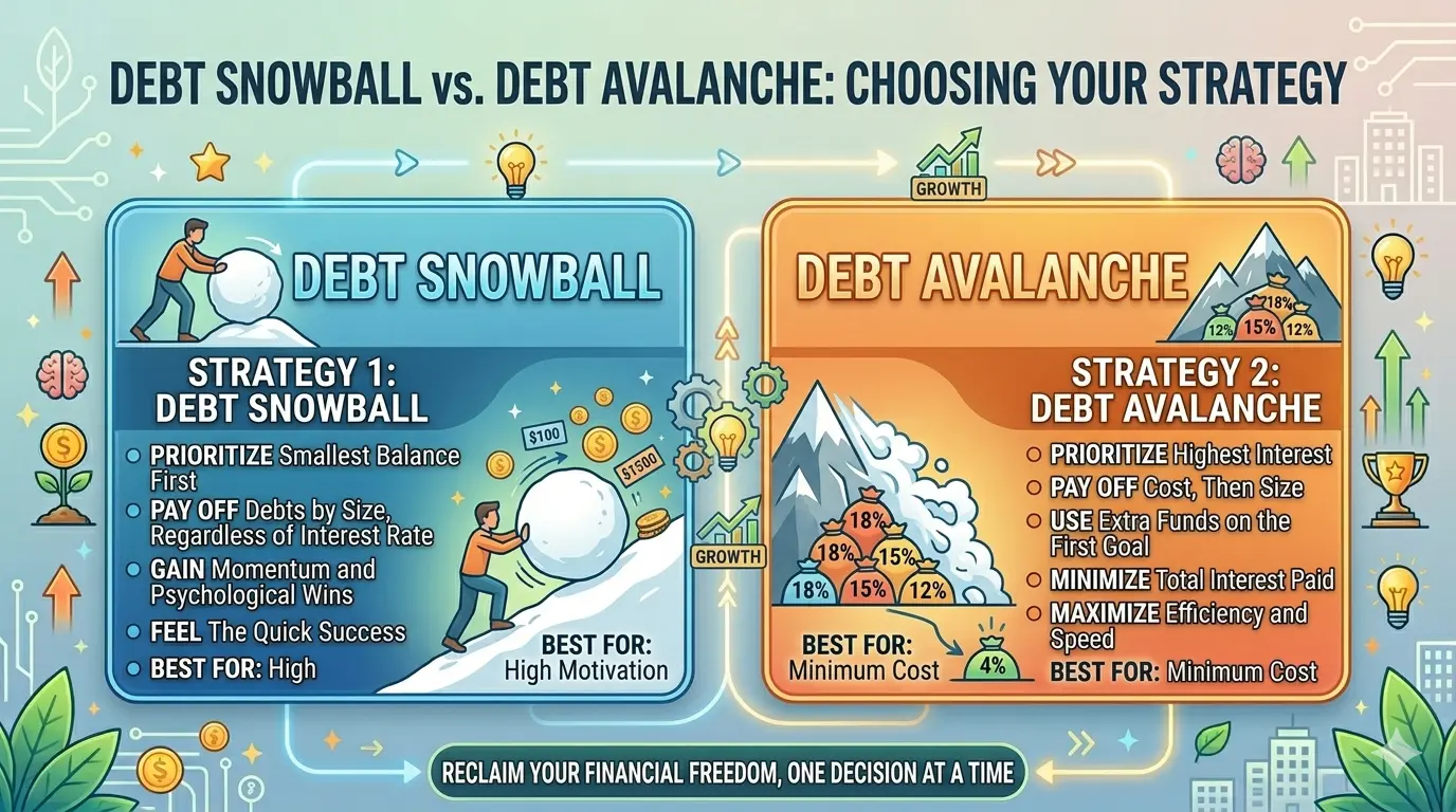 Debt Snowball vs Debt Avalanche: A Complete Guide to Becoming Debt-Free