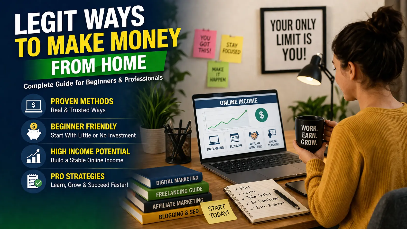 Legit Ways to Make Money from Home Complete  Guide for Beginners & Professionals